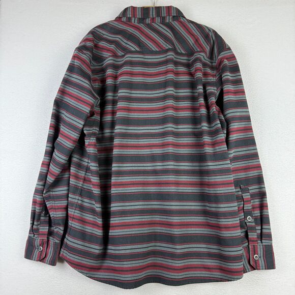 Duluth Trading Co Men's Striped Button Down Shirt - Red and Gray - Picture 5 of 11